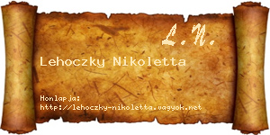 Lehoczky Nikoletta névjegykártya